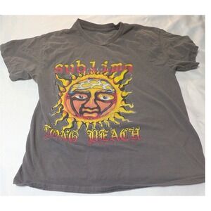 Sublime Graphic Tee Mens Large Grey Good Long Beach Sun To Freedom Shirt